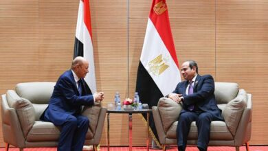 العليمي مع السيسي في قمة الجزائر