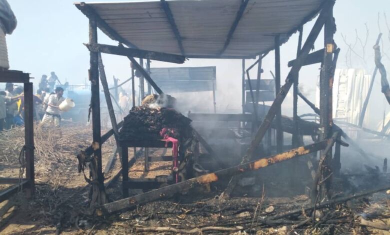 حريق مخيم الجشة